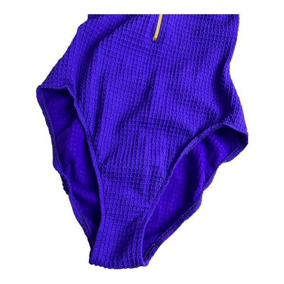 Athena Women's Strappy One Piece Zip Summer Swimsuit PURPLE Size 8 READ DESCRIPT - Picture 3 of 7